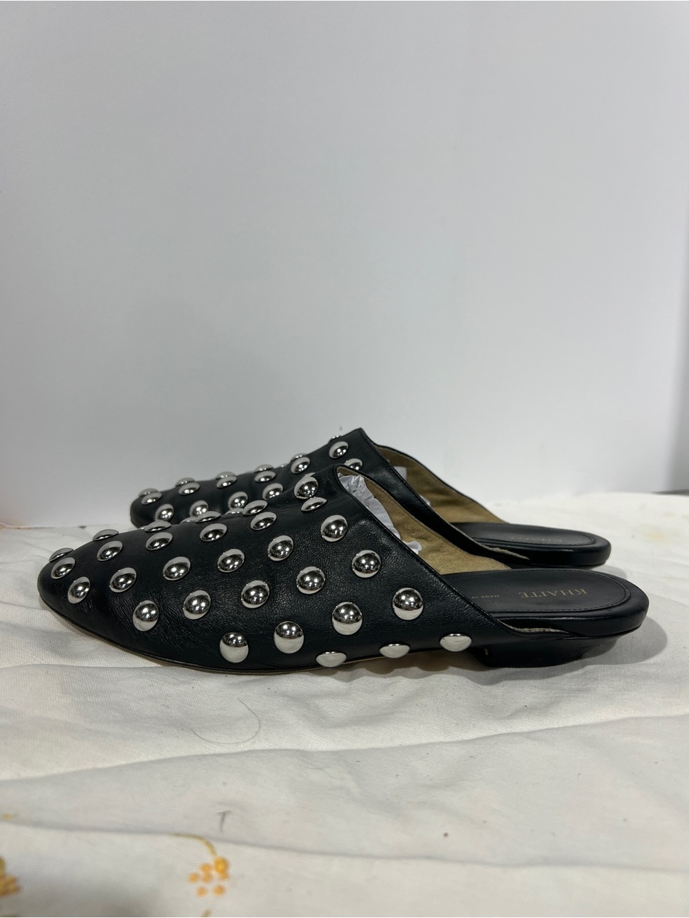 Khaite the Otto Studded Black Leather Slip-On Mules
Size 37